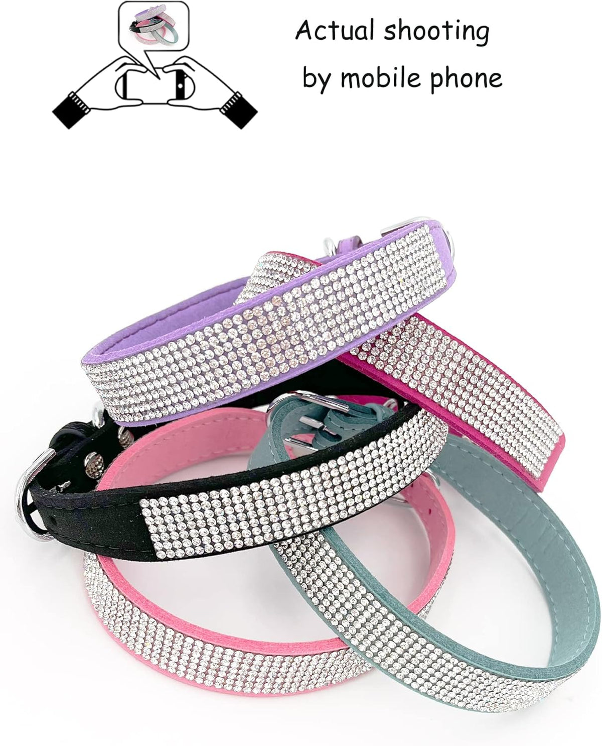 Rhinestone Dog Collar for Small Dogs Cats,Boy Girl Puppy Collars.