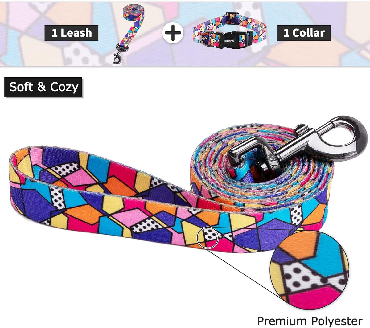Dog Collar and Leash Set for Small Dogs & Cats, up to 20 Lbs
