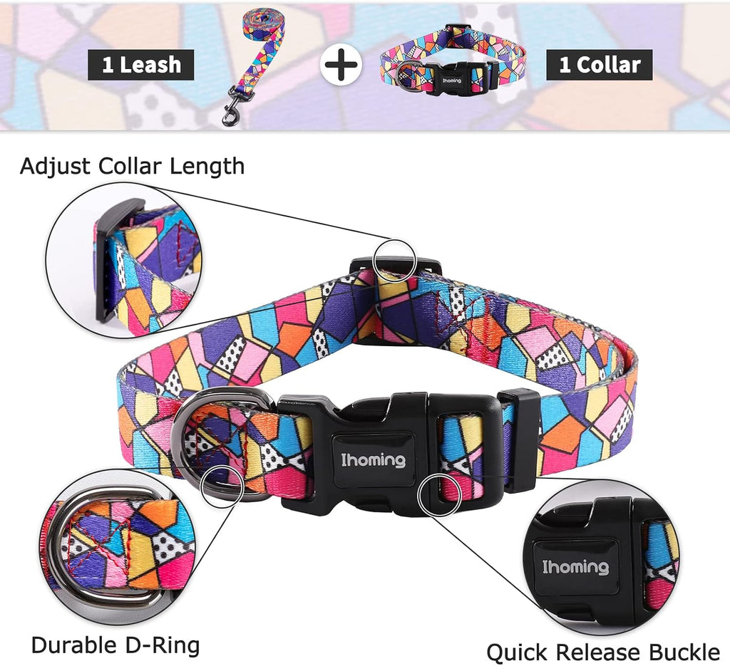 Dog Collar and Leash Set for Small Dogs & Cats, up to 20 Lbs